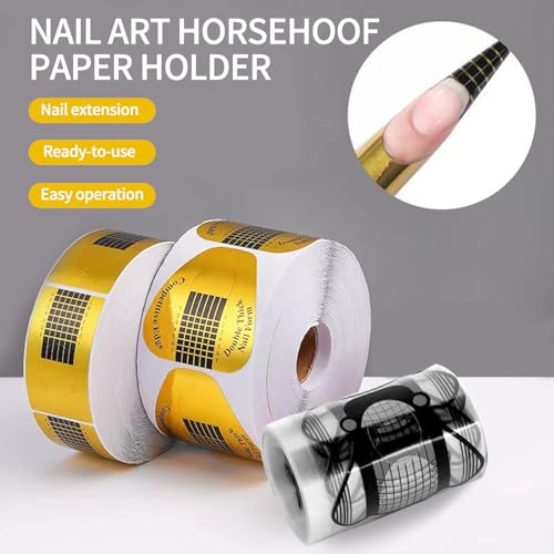 SULLMAR 400pcs Nail Forms for Builder Gel & Acrylic Extensions, Horseshoe Design, DIY Nail Art Supplies