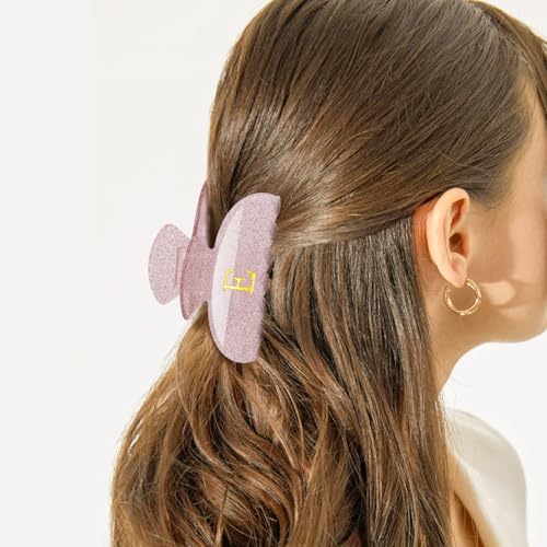 Lavender Glitter Initial Hair Clip P - Fxcert Personalised Acrylic Letter