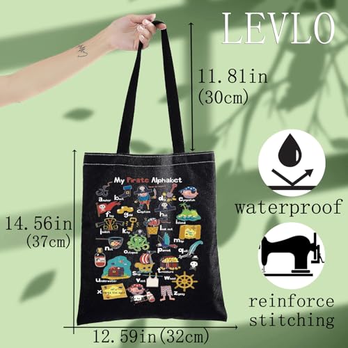 My Pirate A-Z Alphabet Tote Bag - LEVLO Pirate Quote Gift
