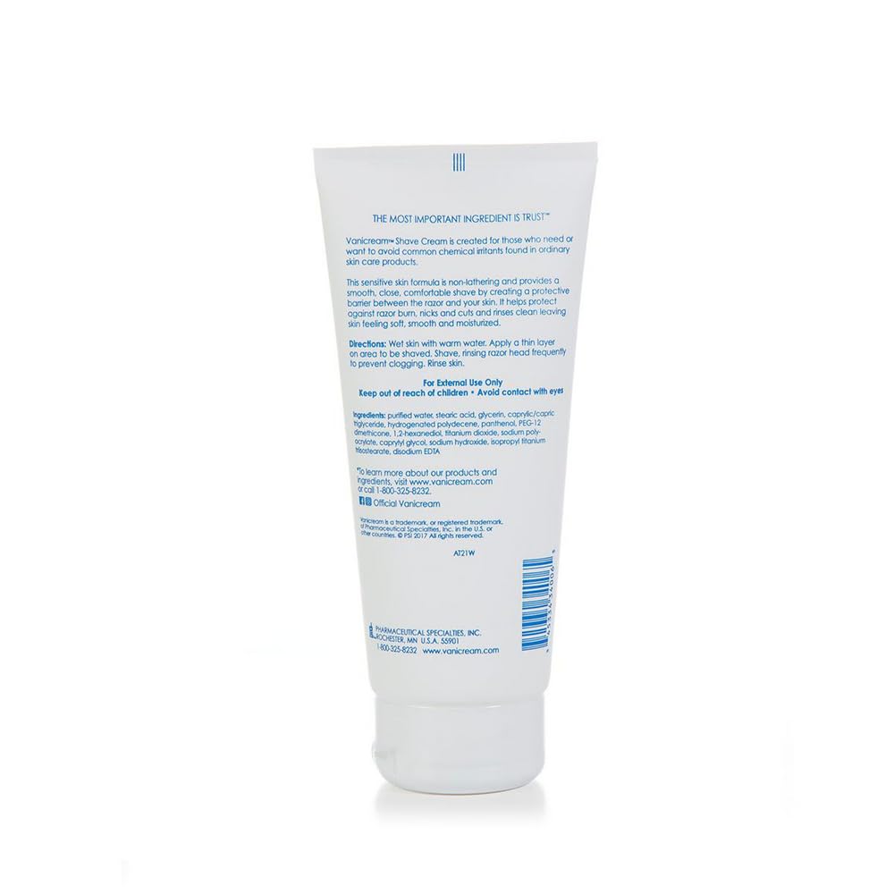 Vanicream Shave Cream for Sensitive Skin - 6 oz, Pack of 4