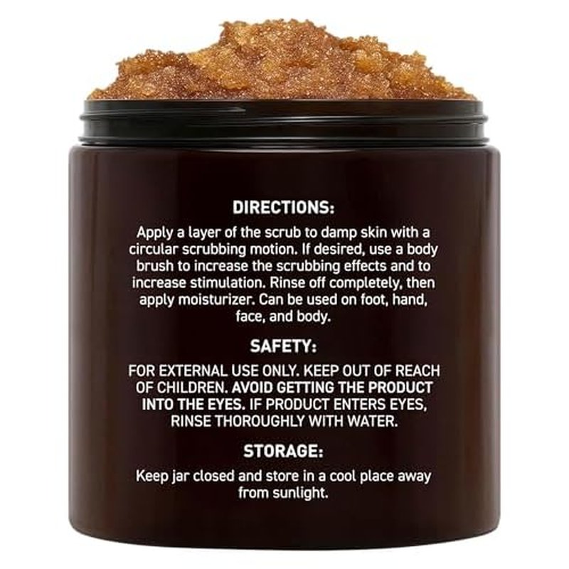 Brooklyn Botany Brown Sugar Body Scrub - Moisturizing and Exfoliating Body, Face, Hand, Foot Scrub - Fights Acne, Fine Lines & Wrinkles, Great Gifts For Women & Men - 10 oz