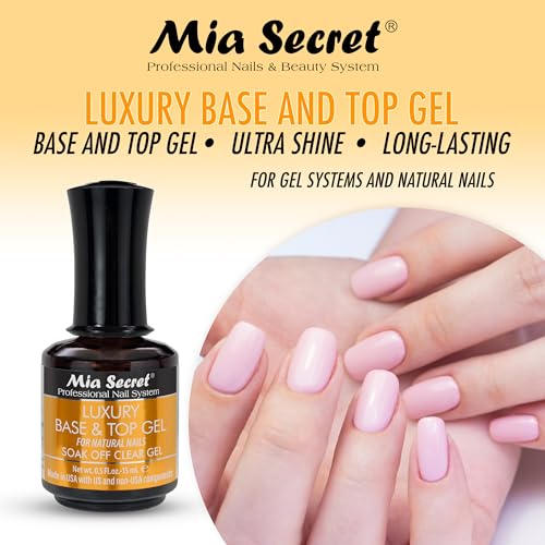 Mia Secret Luxury Base and Top Coat - Clear Gel Polish 15ml