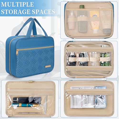 WELIDAY Medium Blue Hanging Toiletry Bag - Water Resistant Travel Organizer