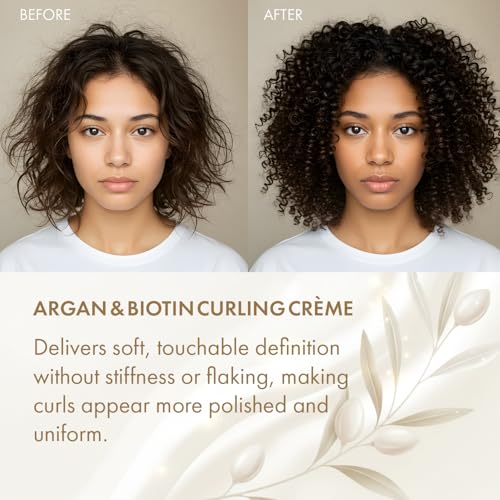 Sunny Isle Argan & Biotin Curling Cream 16oz - Lightweight Curl Enhancer
