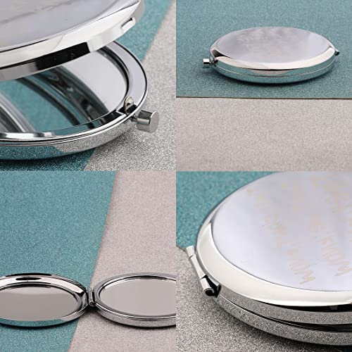 Silver Compact Mirror with Bible Verse - Personalized Travel Gift for Women