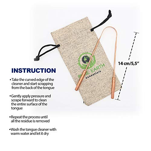 Copper Tongue Scraper for Adults & Kids - 2 Pack, Reusable, Travel-Friendly