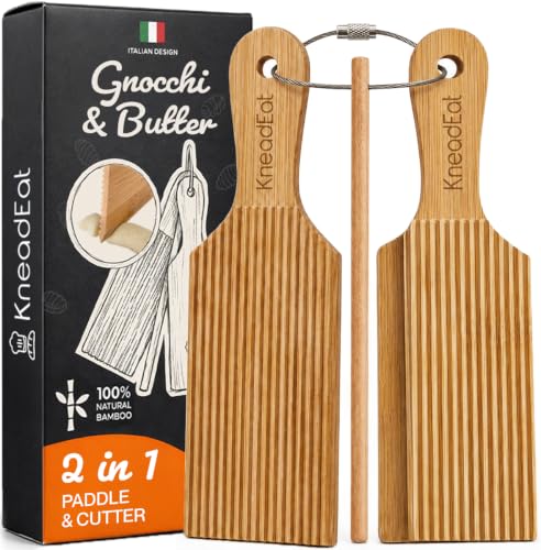 KneadEat Bamboo Gnocchi Board Set for Homemade Pasta