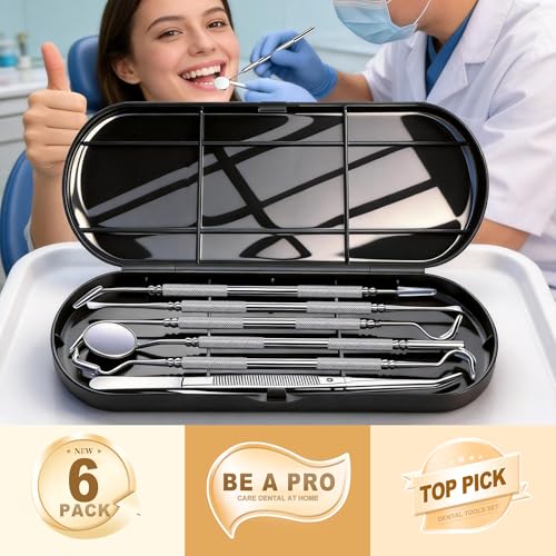 6-Piece Stainless Steel Dental Tools Kit for Home Care