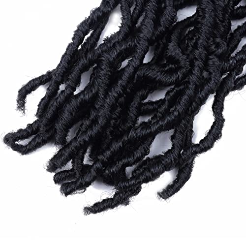 Datuoda 8 Pack Short Faux Locs Crochet Hair 12 Inch Butterfly & Distressed Styles