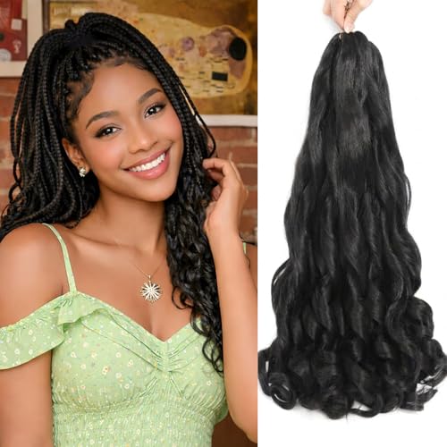 French Curl Braiding Hair Extensions 8 Packs 26 Inch 1B