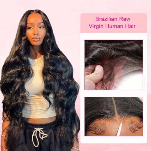 TOMAFUN 12 Inch 4x4 HD Lace Closure Body Wave Human Hair Brazilian Virgin Unprocessed