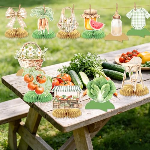 Farmers Market Baby Shower Decorations - 12 Honeycomb Centerpieces