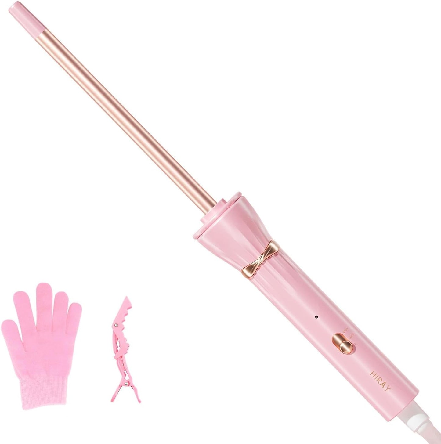 Curling Wand - 3/8 Inch Ceramic Tiny Curling Iron with Adjustable Temperature | Fast Heating for Short & Long Hair