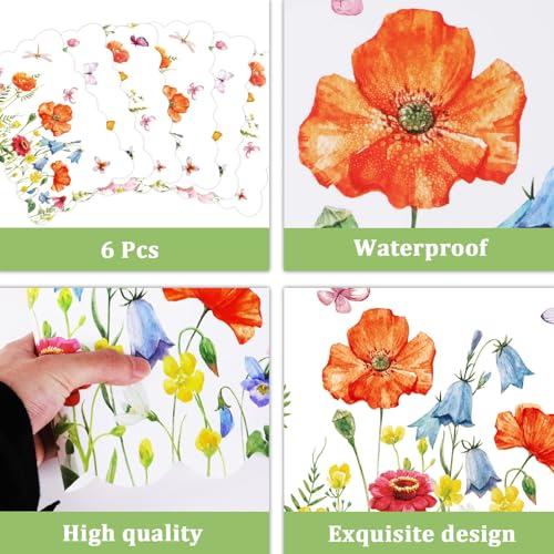 Summer Floral Placemats Set of 6 - Waterproof & Easy Clean