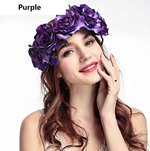 Purple Flower Crown Headband for Women, Girls & Pets - Elegant Hair Accessory