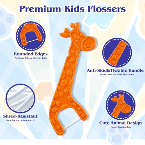 240 Count Kids Dental Floss Picks - Fun Animal-Shaped Toddler Flossers