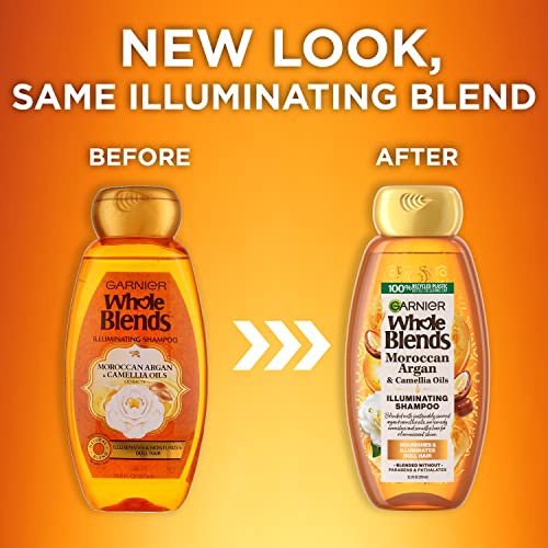 Garnier Whole Blends Moroccan Argan & Camellia Oil Smoothing Shampoo 3-Pack