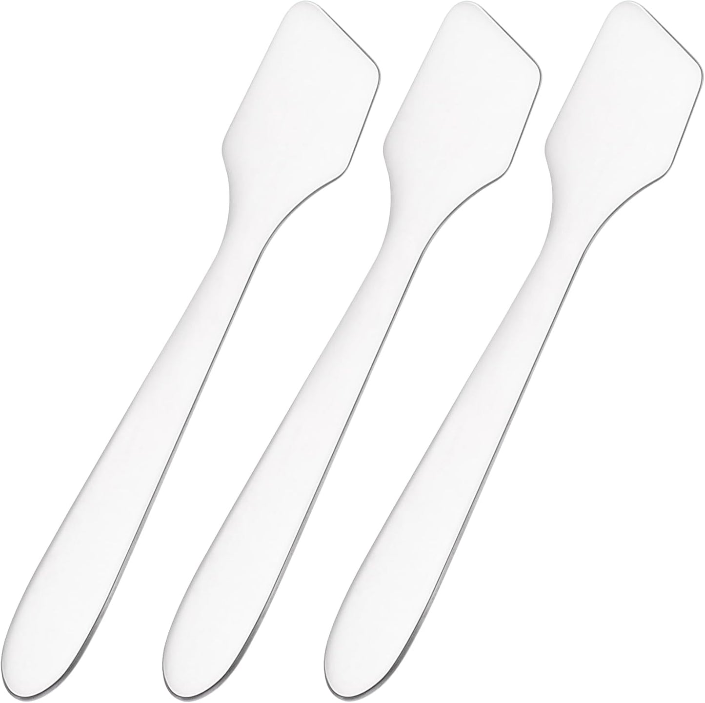 Pndeyo Mini Stainless Steel Makeup Spatula Set - 3 Reusable Cream Applicators for Skincare | 2.87x0.49in Silver Tools