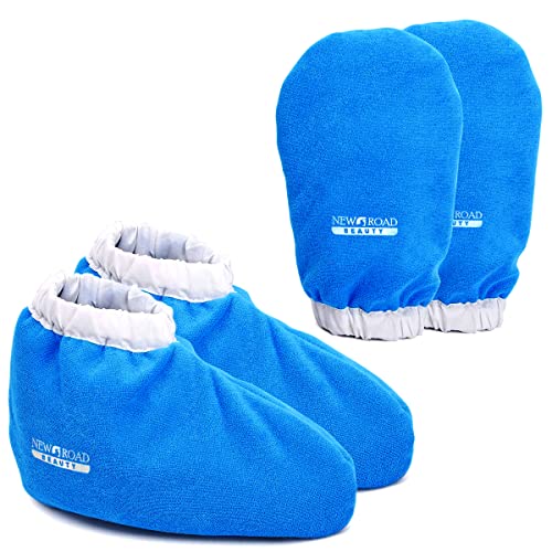 New Road Beauty Paraffin Wax Mitts and Booties Set for Hand and Foot Therapy