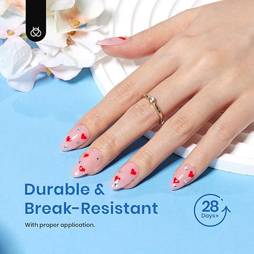 Beetles Gel Nail Tips - 504 Pcs Short Almond Full Cover for Easy Extensions