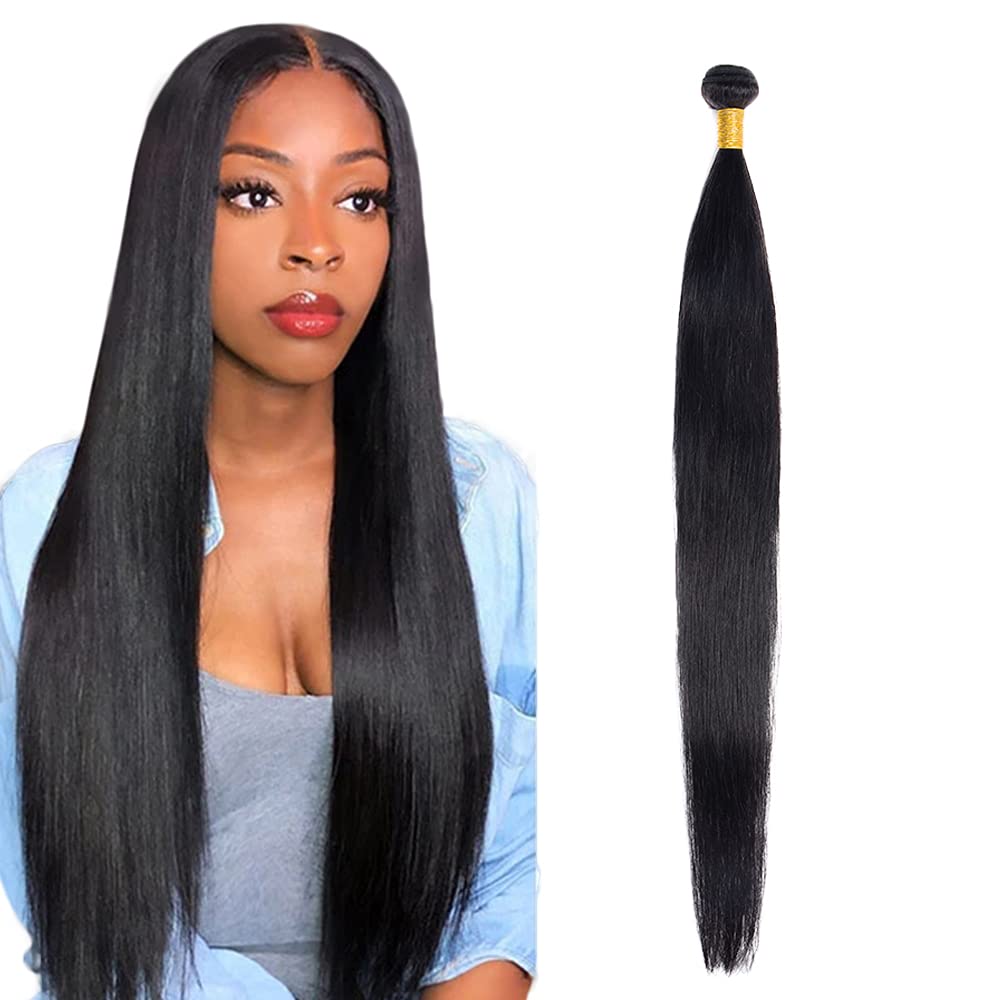 Straight Bundles Human Hair Black Human Hair Bundles Straight Color 1B Bundle Unprocessed Natural Black Bundle 50g 20 Inch