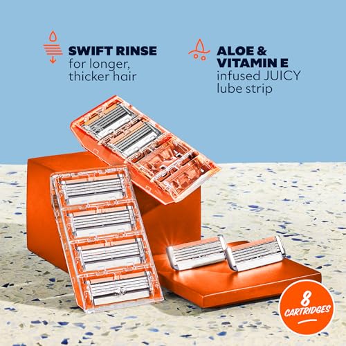Dollar Shave Club 4 Blade Razor Refills - 8 Count Pack for Men