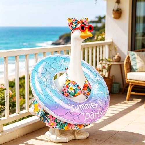 Summer Porch Goose Outfit Set with Hawaiian Bikini & Accessories