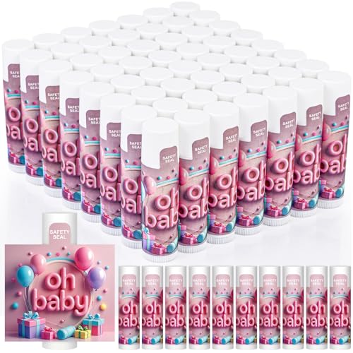 Oh Baby Lip Balm Set 60 Pack (Oh Baby-2) Baby Shower Favors Vanilla Flavor