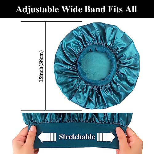 12 Large Satin Bonnets for Sleeping - Silky Hair Protection