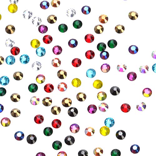 1800Pcs Hot Fix Glass Rhinestones 5mm Flatback Crystal Gems for Nail Art & Crafts