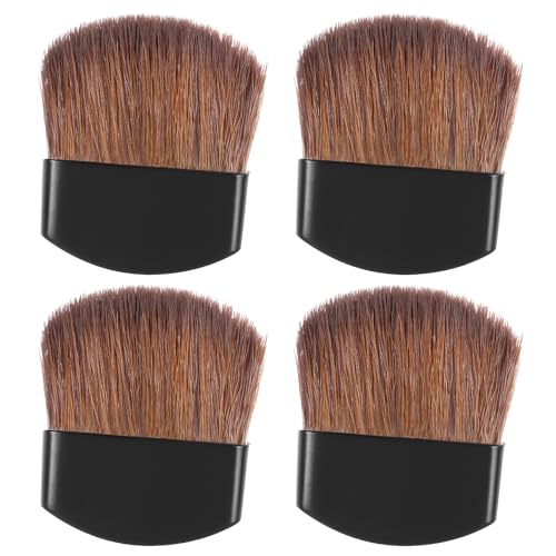 4Pcs Mini Powder Blush Brushes - Soft Travel Makeup Tools