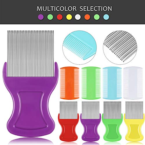Maitys 8-Piece Double-Sided Lice and Flea Comb Set for Kids & Pets