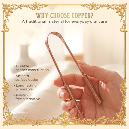 Copper Tongue Scraper Set with Travel Case – Oral Hygiene Tool