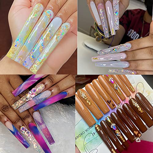 UNA GELLA Extra Long Square Gel Nail Tips - 120pcs Z-Long