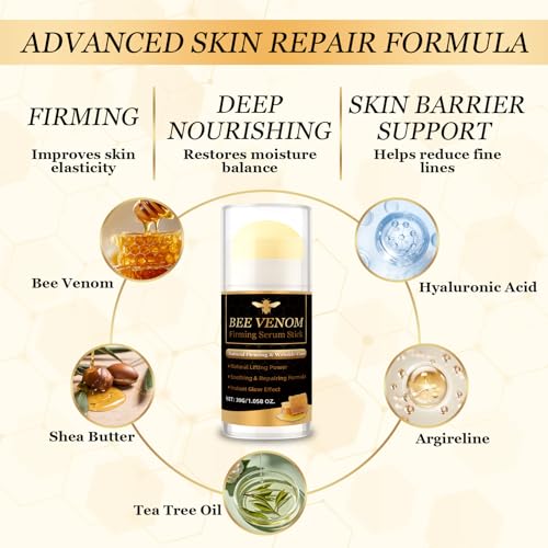 Bee Venom Firming Serum Stick for Face & Neck - Anti-Aging, Wrinkle Reduction, 2 Pack