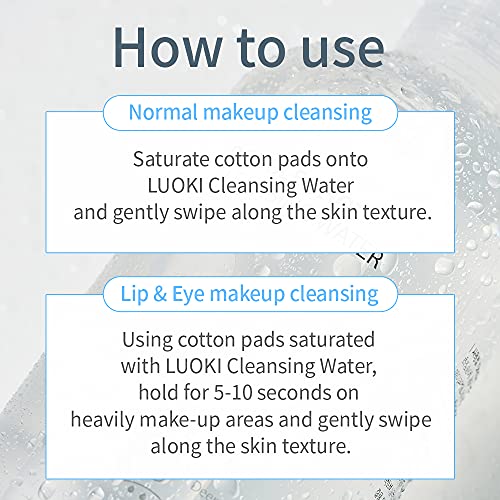 Luoki Double Shot Micellar Cleansing Water, Hypoallergenic Makeup Remover 500ml