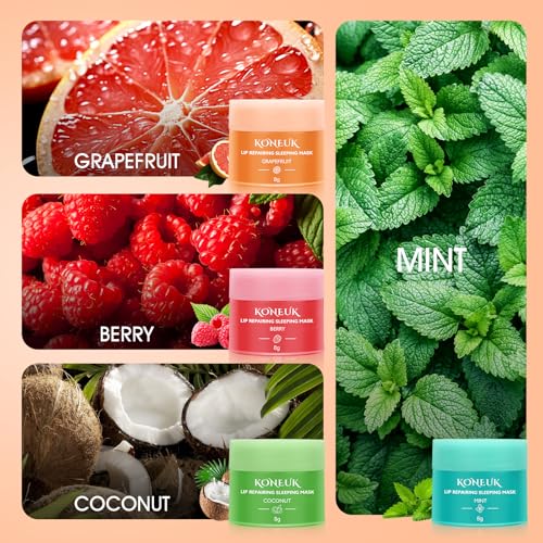 KONEUK 12-Pack Lip Sleeping Mask Set – Hydrating Overnight Lip Care Treatment