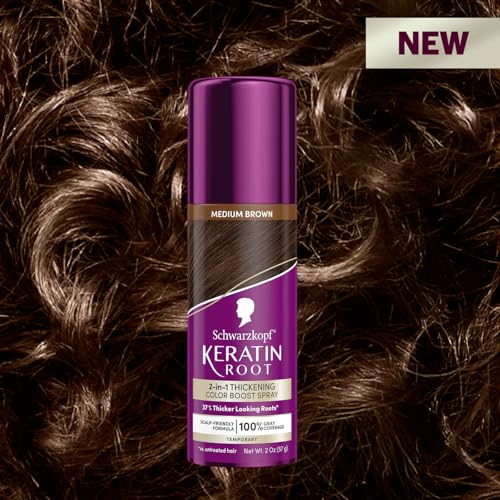 Schwarzkopf Keratin Root Medium Brown Temporary Color Spray