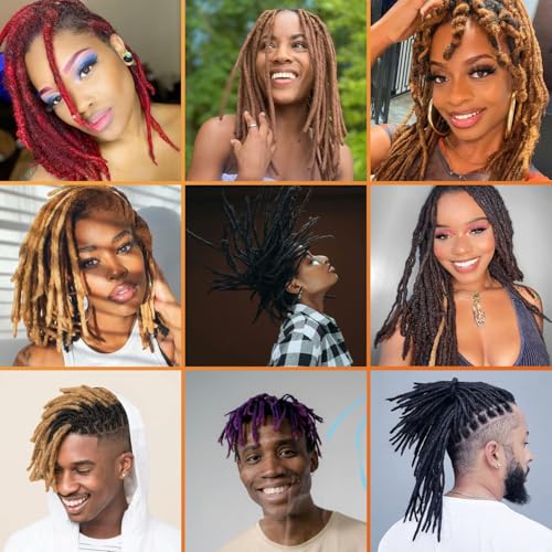 LIKIMIYA 8 Inch Human Hair Loc Extensions - 10 Strands 0.4cm Permanent Dreads