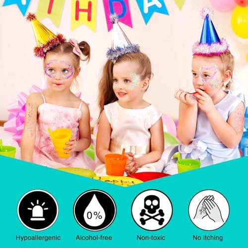 12 Color Sparkly Body & Hair Glitter Gel for Festival & Halloween Makeup