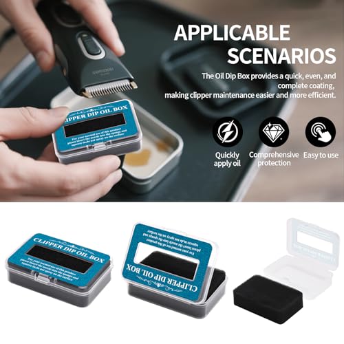 BarberTop 3 Hair Clipper Lubricating Oil Set with Dip Box & Brush