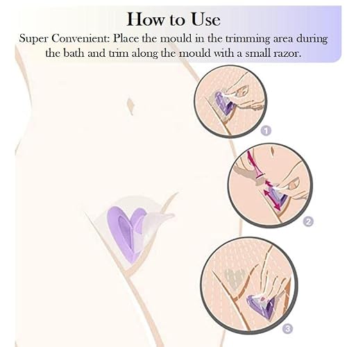 Munyee Hua Intimate Pube Hair Trimmer Set for Women with 7 Shapes, 3 Handy Razors, a Silk Storage Bag - Easy Operate Bikini Grooming Tool,Pubic Care Removal Scissors Accessories (7 pcs model set)