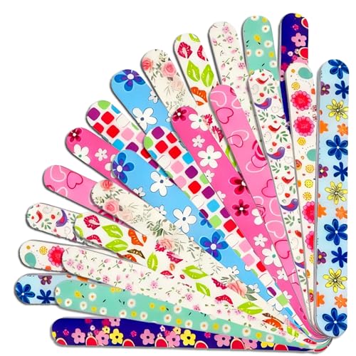 Colored Double-Sided Nail Files – 24 Pack Professional Emery Boards