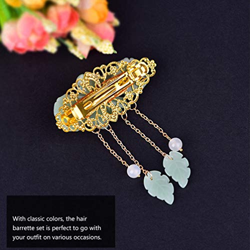 Vintage Glazed Flower Hair Clip for Women - Elegant Barrette for Party & Daily Wear