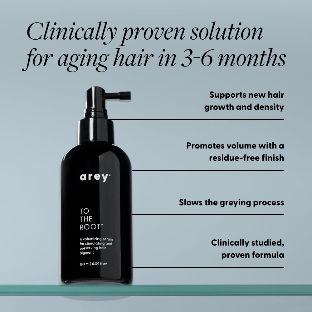 Arey Hair Serum & Scalp Brush Set - Targeted Scalp Care for Volume, Pigment & Health | Vegan & Oil-Free