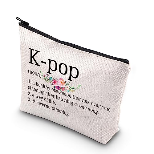K-POP Makeup Bag - Korean Drama & Music Lover Gift, Waterproof Canvas, 9"