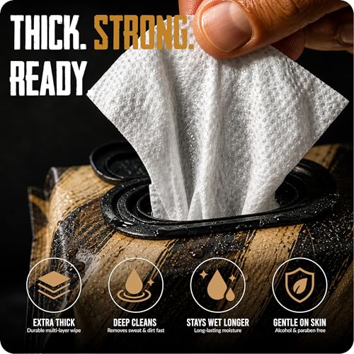 BLKSMITH Men's Body & Face Wipes - 120 Refreshing Wipes