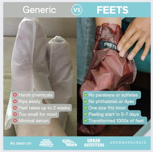 FEETS Foot Peel Mask - Exfoliating Treatment for Cracked Heels (2-Pack)