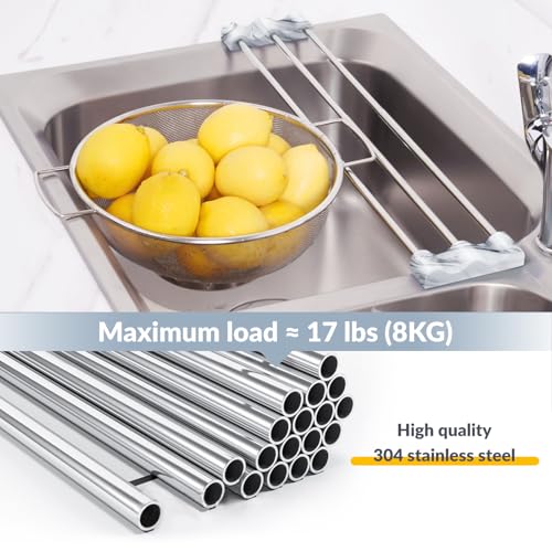 Tomorotec Adjustable Over-The-Sink Kitchen Rack – BPA-Free, Slim Design for Dishcloths & Sponges