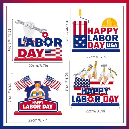 Labor Day Wooden Table Centerpieces - Patriotic Party Decorations